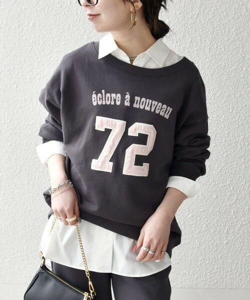 SHIPS / シップス スウェット | 《予約》SHIPS any:〈洗濯機可能〉USAコットン 裏毛 ナンバリング ルーズ スウェット | 詳細24