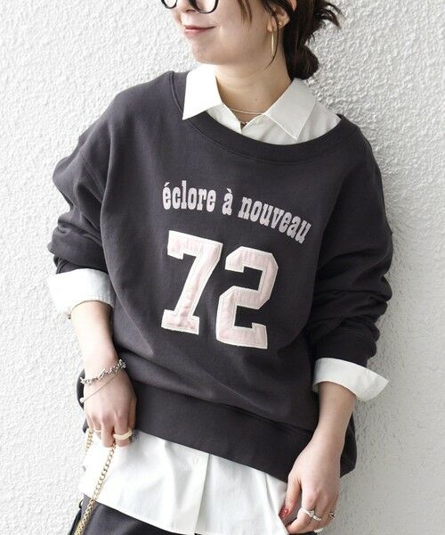 SHIPS / シップス スウェット | 《予約》SHIPS any:〈洗濯機可能〉USAコットン 裏毛 ナンバリング ルーズ スウェット | 詳細25
