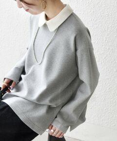 SHIPS / シップス カットソー | 《予約》SHIPS any:〈洗濯機可能〉ダンボール バイカラー プルオーバー