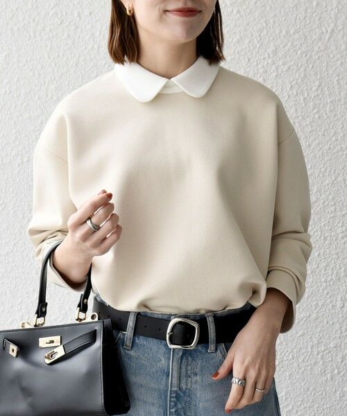 SHIPS / シップス カットソー | 《予約》SHIPS any:〈洗濯機可能〉ダンボール バイカラー プルオーバー | 詳細3