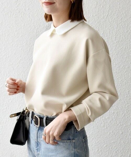 SHIPS / シップス カットソー | 《予約》SHIPS any:〈洗濯機可能〉ダンボール バイカラー プルオーバー | 詳細8