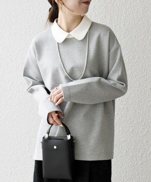 SHIPS / シップス カットソー | 《予約》SHIPS any:〈洗濯機可能〉ダンボール バイカラー プルオーバー | 詳細12