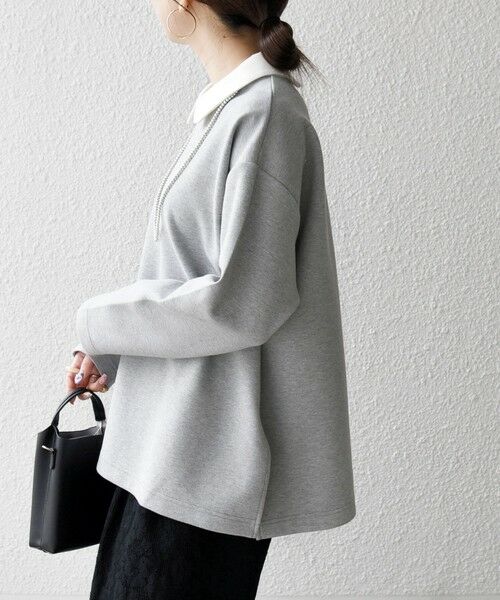 SHIPS / シップス カットソー | 《予約》SHIPS any:〈洗濯機可能〉ダンボール バイカラー プルオーバー | 詳細15