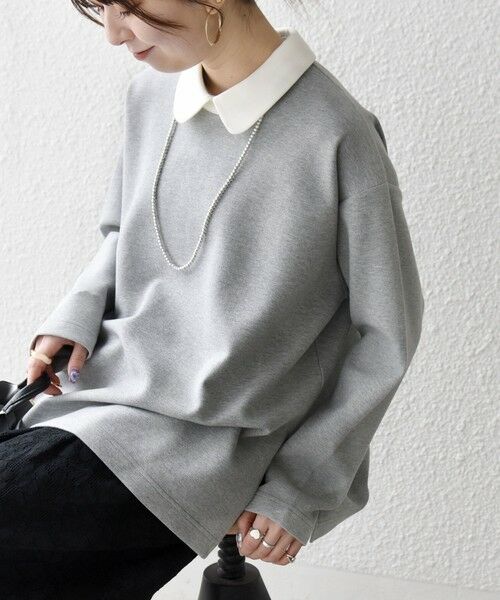 SHIPS / シップス カットソー | 《予約》SHIPS any:〈洗濯機可能〉ダンボール バイカラー プルオーバー | 詳細18