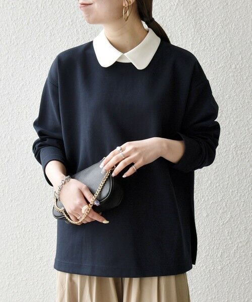 SHIPS / シップス カットソー | 《予約》SHIPS any:〈洗濯機可能〉ダンボール バイカラー プルオーバー | 詳細21