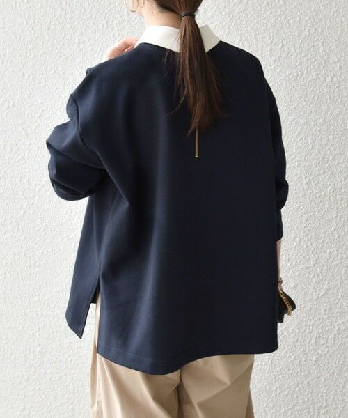 SHIPS / シップス カットソー | 《予約》SHIPS any:〈洗濯機可能〉ダンボール バイカラー プルオーバー | 詳細24