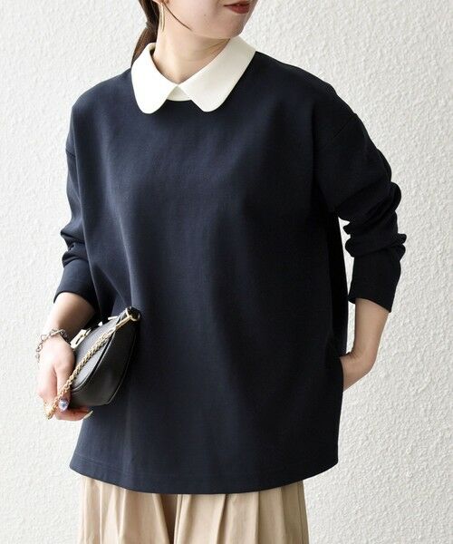 SHIPS / シップス カットソー | 《予約》SHIPS any:〈洗濯機可能〉ダンボール バイカラー プルオーバー | 詳細25