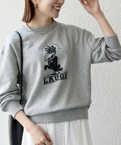 SHIPS / シップス スウェット | 《予約》【SHIPS any別注】THE KNiTS:〈洗濯機可能〉ロゴ プリント スウェット 2（ライトグレー）