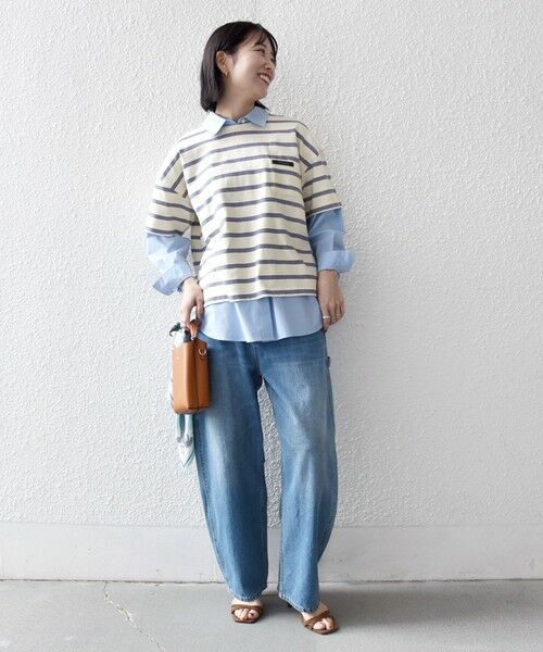 SHIPS / シップス カットソー | 《予約》SHIPS any:〈洗濯機可能〉マルチボーダー ワイド TEE | 詳細1