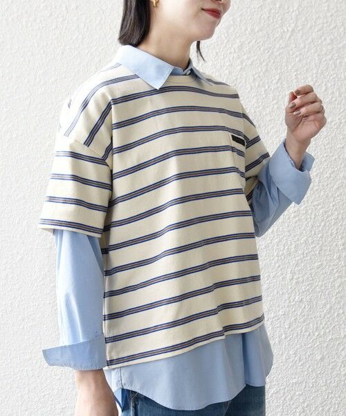 SHIPS / シップス カットソー | 《予約》SHIPS any:〈洗濯機可能〉マルチボーダー ワイド TEE | 詳細4