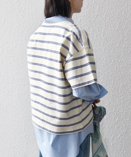 SHIPS / シップス カットソー | 《予約》SHIPS any:〈洗濯機可能〉マルチボーダー ワイド TEE | 詳細6