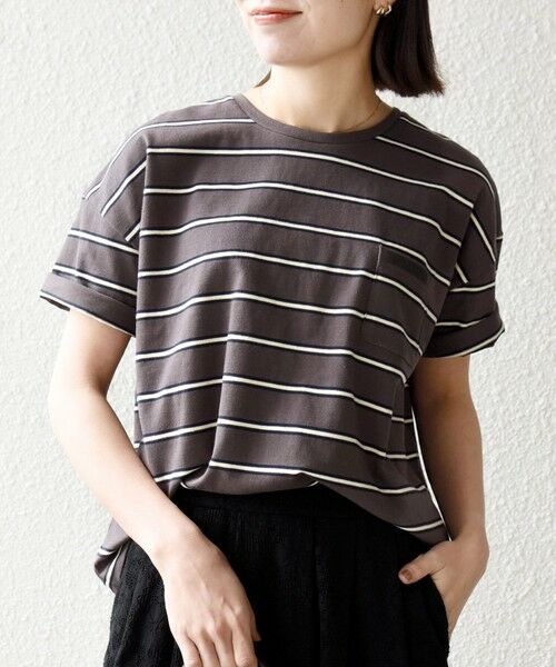 SHIPS / シップス カットソー | 《予約》SHIPS any:〈洗濯機可能〉マルチボーダー ワイド TEE | 詳細15