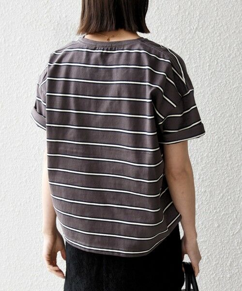 SHIPS / シップス カットソー | 《予約》SHIPS any:〈洗濯機可能〉マルチボーダー ワイド TEE | 詳細17