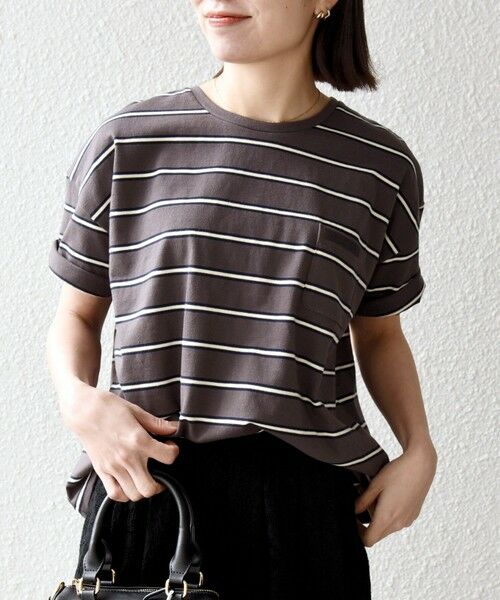 SHIPS / シップス カットソー | 《予約》SHIPS any:〈洗濯機可能〉マルチボーダー ワイド TEE | 詳細20