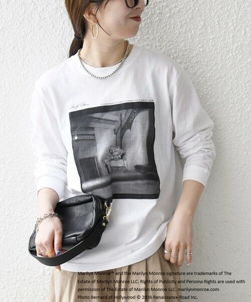 SHIPS / シップス Tシャツ | 《予約》GOOD ROCK SPEED:〈洗濯機可能〉MARILYN MONROE フォト プリント ロンTEE 26SS（ホワイト系1）