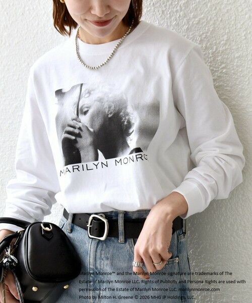 SHIPS / シップス Tシャツ | 《予約》GOOD ROCK SPEED:〈洗濯機可能〉MARILYN MONROE フォト プリント ロンTEE 26SS（ホワイト系2）