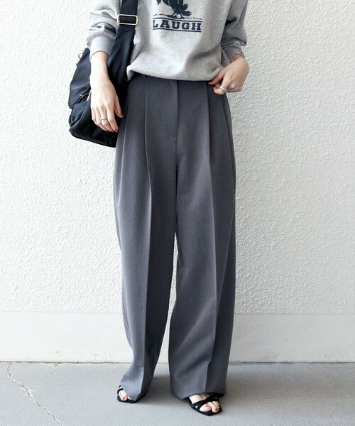 SHIPS / シップス スラックス・ドレスパンツ | 《一部追加予約》SHIPS any:〈手洗い可能〉2タック ワイド パンツ | 詳細3