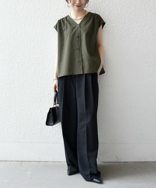 SHIPS / シップス スラックス・ドレスパンツ | 《一部追加予約》SHIPS any:〈手洗い可能〉2タック ワイド パンツ | 詳細18