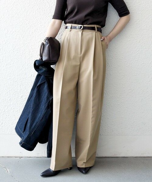 SHIPS / シップス スラックス・ドレスパンツ | 《予約》SHIPS any:〈手洗い可能〉2タック ワイド パンツ | 詳細14