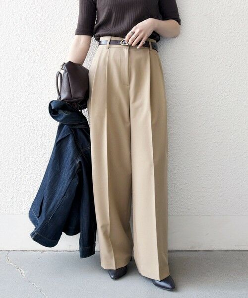 SHIPS / シップス スラックス・ドレスパンツ | 《一部追加予約》SHIPS any:〈手洗い可能〉2タック ワイド パンツ | 詳細29