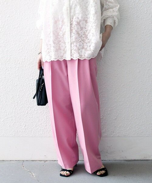 SHIPS / シップス スラックス・ドレスパンツ | 《予約》SHIPS any:〈手洗い可能〉2タック ワイド パンツ（ピンク）