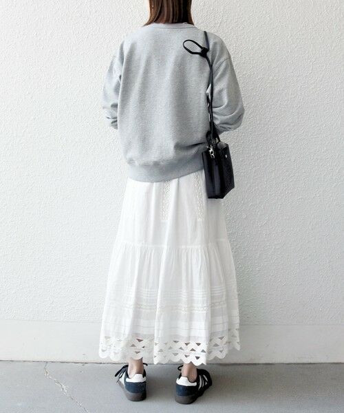 SHIPS / シップス ロング・マキシ丈スカート | 《予約》SHIPS any:〈洗濯機可能〉キャンブリック レース ギャザー ボリューム スカート | 詳細2