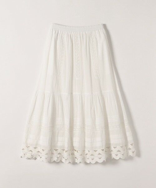 SHIPS / シップス ロング・マキシ丈スカート | 《予約》SHIPS any:〈洗濯機可能〉キャンブリック レース ギャザー ボリューム スカート | 詳細9