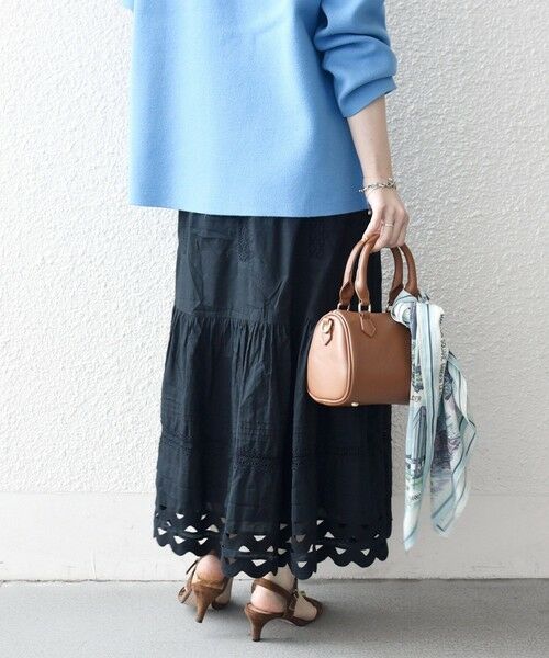 SHIPS / シップス ロング・マキシ丈スカート | 《予約》SHIPS any:〈洗濯機可能〉キャンブリック レース ギャザー ボリューム スカート | 詳細15