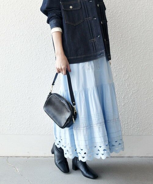 SHIPS / シップス ロング・マキシ丈スカート | 《予約》SHIPS any:〈洗濯機可能〉キャンブリック レース ギャザー ボリューム スカート | 詳細22