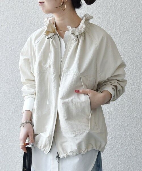 SHIPS / シップス ブルゾン | 《予約》SHIPS any:〈洗濯機可能〉ナイロン タスラン ギャザー スタンドカラー ブルゾン | 詳細3