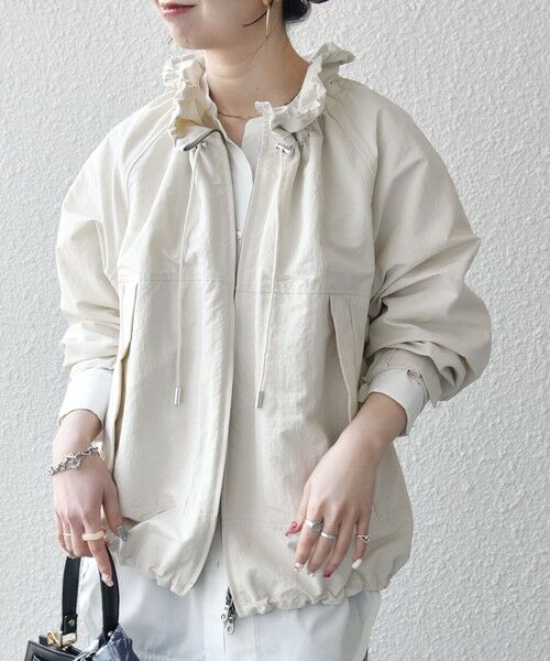 SHIPS / シップス ブルゾン | 《予約》SHIPS any:〈洗濯機可能〉ナイロン タスラン ギャザー スタンドカラー ブルゾン | 詳細7