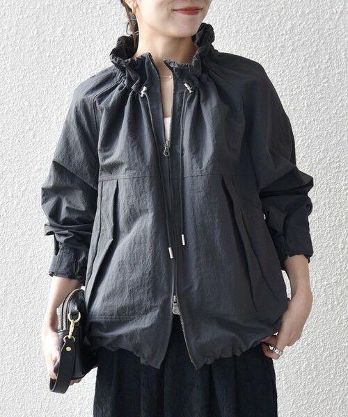SHIPS / シップス ブルゾン | 《予約》SHIPS any:〈洗濯機可能〉ナイロン タスラン ギャザー スタンドカラー ブルゾン | 詳細11