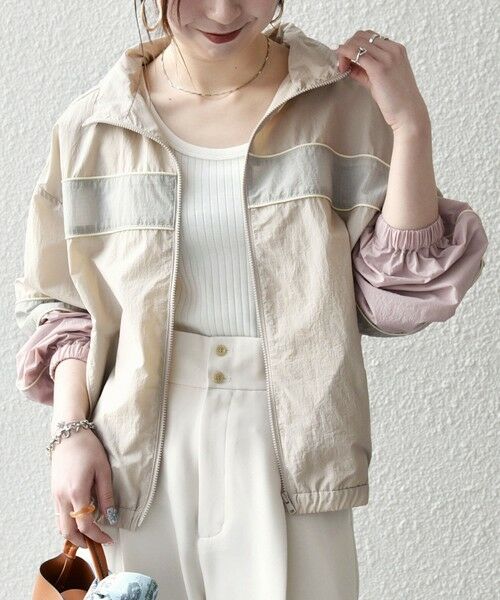 SHIPS / シップス ブルゾン | 《予約》SHIPS any:〈洗濯機可能〉ナイロン スタンドカラー 配色 ジップ ブルゾン | 詳細12