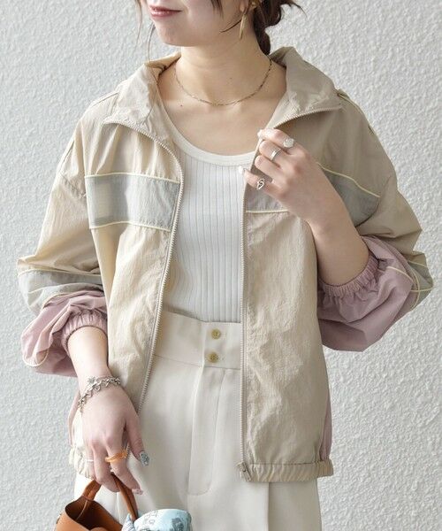 SHIPS / シップス ブルゾン | 《予約》SHIPS any:〈洗濯機可能〉ナイロン スタンドカラー 配色 ジップ ブルゾン | 詳細13