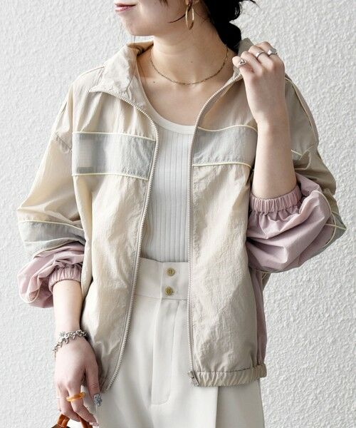 SHIPS / シップス ブルゾン | 《予約》SHIPS any:〈洗濯機可能〉ナイロン スタンドカラー 配色 ジップ ブルゾン | 詳細16