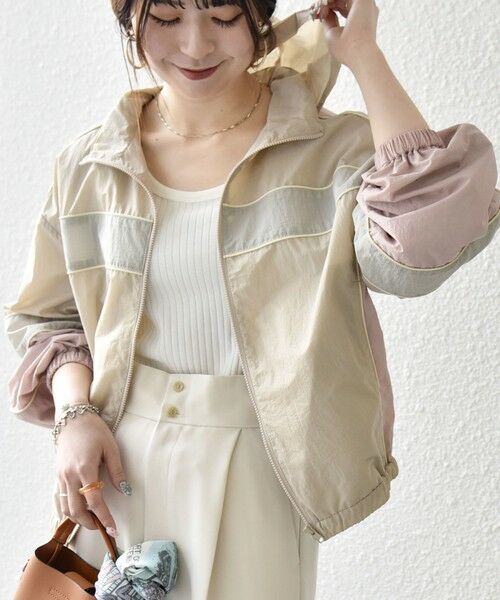 SHIPS / シップス ブルゾン | 《予約》SHIPS any:〈洗濯機可能〉ナイロン スタンドカラー 配色 ジップ ブルゾン | 詳細17