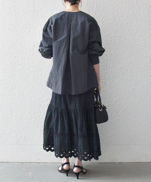 SHIPS / シップス ブルゾン | 《予約》SHIPS any:〈洗濯機可能〉ナイロン タスラン ノーカラー Aライン ブルゾン | 詳細14