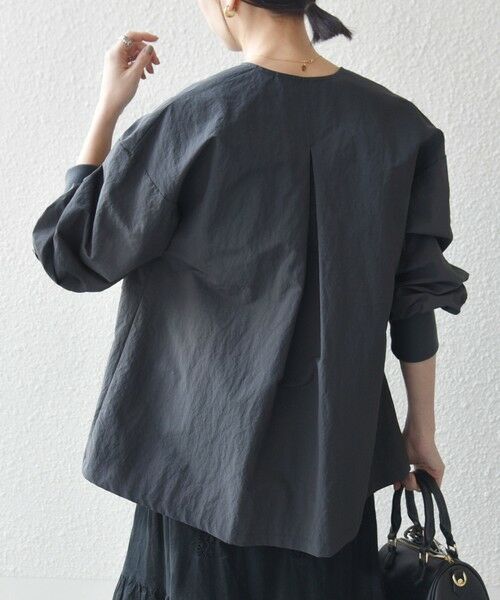 SHIPS / シップス ブルゾン | 《予約》SHIPS any:〈洗濯機可能〉ナイロン タスラン ノーカラー Aライン ブルゾン | 詳細19