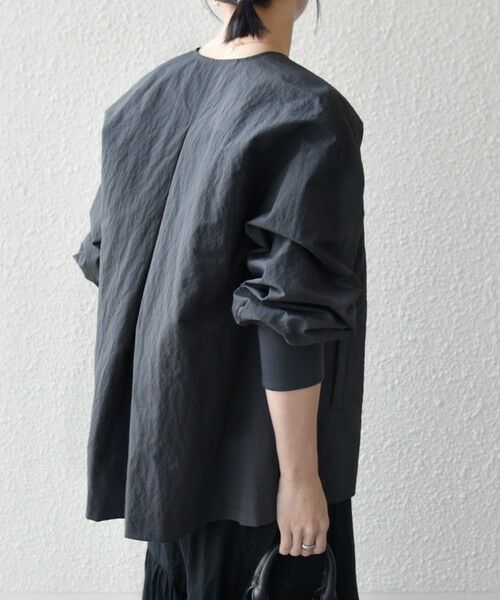 SHIPS / シップス ブルゾン | 《予約》SHIPS any:〈洗濯機可能〉ナイロン タスラン ノーカラー Aライン ブルゾン | 詳細20