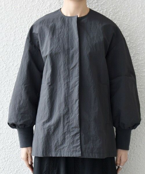 SHIPS / シップス ブルゾン | 《予約》SHIPS any:〈洗濯機可能〉ナイロン タスラン ノーカラー Aライン ブルゾン | 詳細22