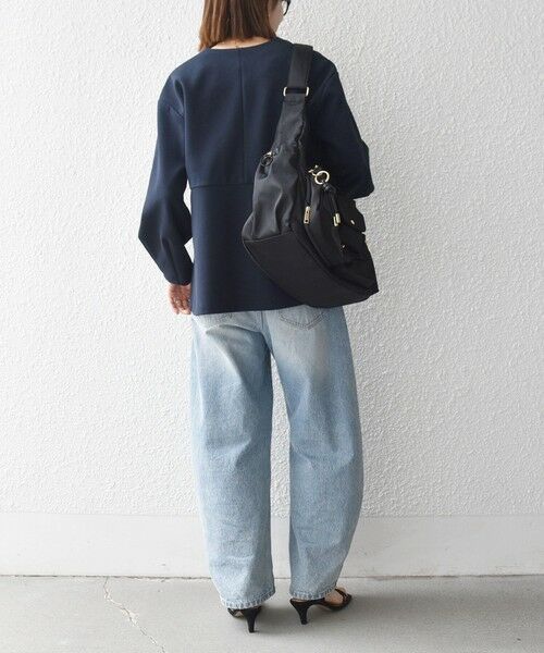 SHIPS / シップス ノーカラージャケット | 《予約》SHIPS any:〈手洗い可能〉ダンボール ペプラム Vネック ジャケット | 詳細13