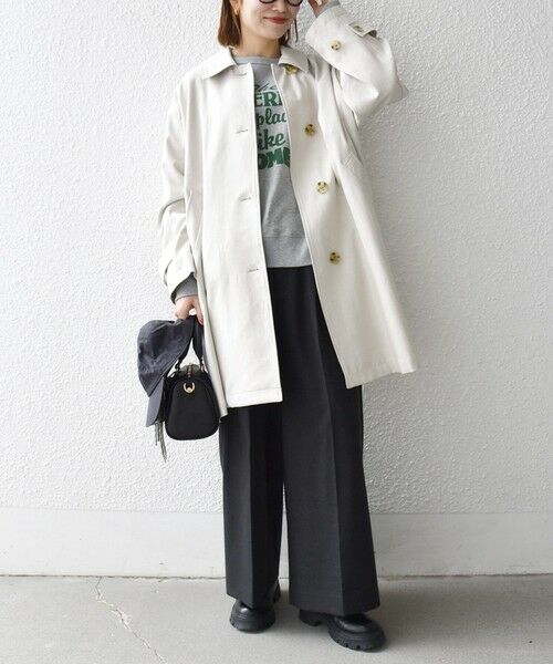 SHIPS / シップス ステンカラーコート | 《予約》SHIPS any:〈手洗い可能〉オーバー フレア ステンカラー コート | 詳細2