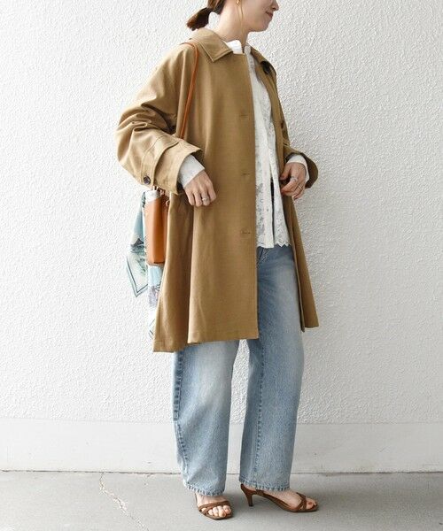 SHIPS / シップス ステンカラーコート | 《予約》SHIPS any:〈手洗い可能〉オーバー フレア ステンカラー コート | 詳細21