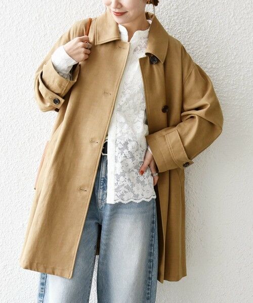 SHIPS / シップス ステンカラーコート | 《予約》SHIPS any:〈手洗い可能〉オーバー フレア ステンカラー コート（キャメル）
