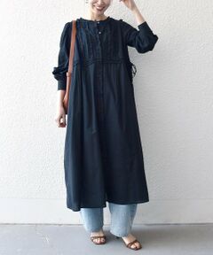 SHIPS / シップス ロング・マキシ丈ワンピース | 《予約》SHIPS any:〈洗濯機可能〉キャンブリック Aライン フリル シャツ ワンピース