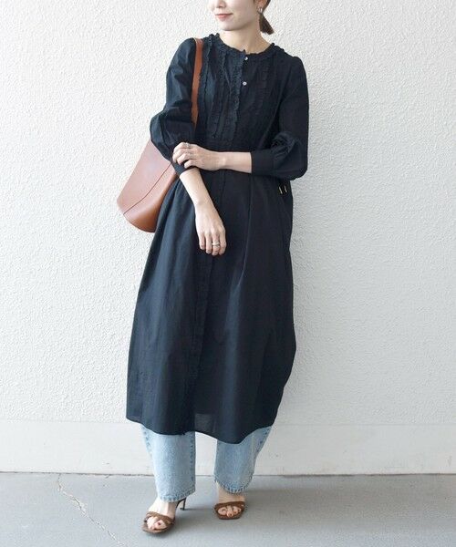 SHIPS / シップス ロング・マキシ丈ワンピース | 《予約》SHIPS any:〈洗濯機可能〉キャンブリック Aライン フリル シャツ ワンピース | 詳細2