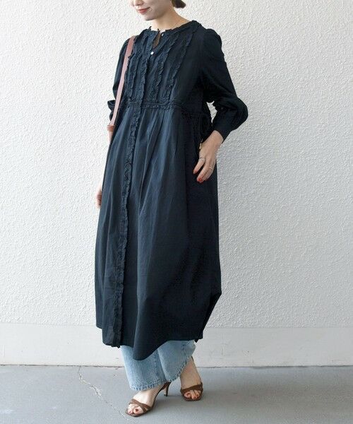 SHIPS / シップス ロング・マキシ丈ワンピース | 《予約》SHIPS any:〈洗濯機可能〉キャンブリック Aライン フリル シャツ ワンピース | 詳細3