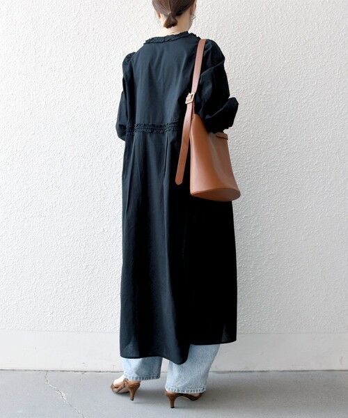 SHIPS / シップス ロング・マキシ丈ワンピース | 《予約》SHIPS any:〈洗濯機可能〉キャンブリック Aライン フリル シャツ ワンピース | 詳細4