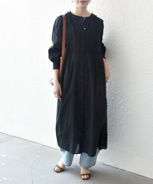 SHIPS / シップス ロング・マキシ丈ワンピース | 《予約》SHIPS any:〈洗濯機可能〉キャンブリック Aライン フリル シャツ ワンピース | 詳細5