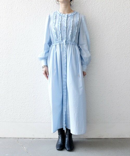 SHIPS / シップス ロング・マキシ丈ワンピース | 《予約》SHIPS any:〈洗濯機可能〉キャンブリック Aライン フリル シャツ ワンピース | 詳細12